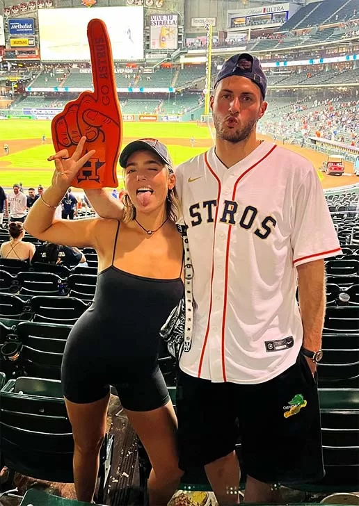 Fer Serrano with her husband-to-be, Santiago Gimenez