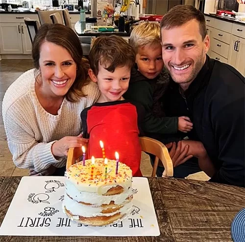 Kirk Cousins married his wife Julie, and two sons, Cooper and Turner